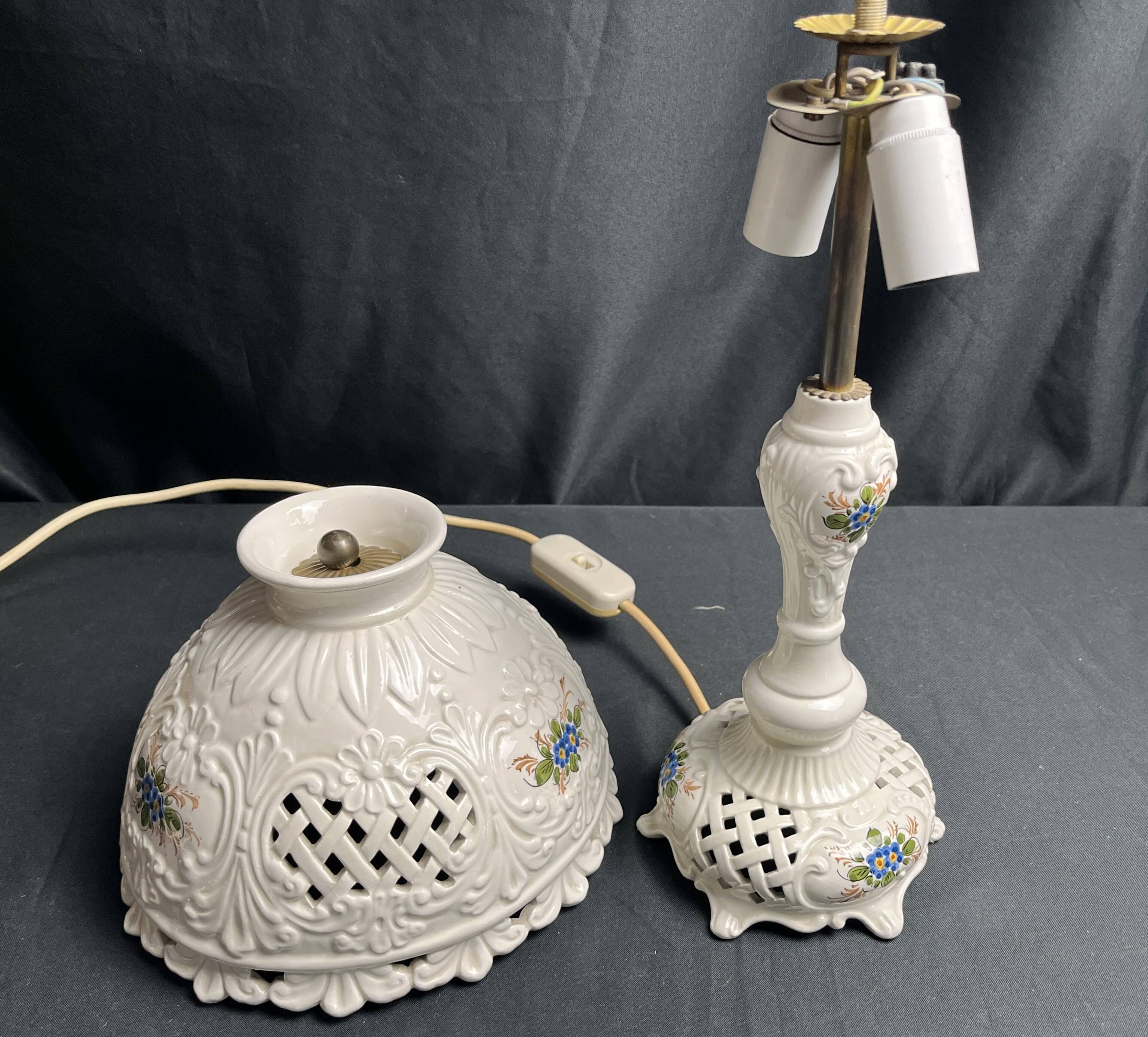 Bassano Italy 20th century earthenware table lamp
