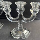 Pair of crystal candlesticks – Bernard Schott – Hellert (Moselle)
