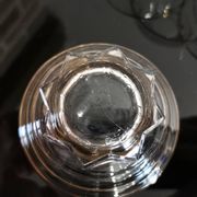 Set of 6 champagne glasses with gold edging and vintage star feet