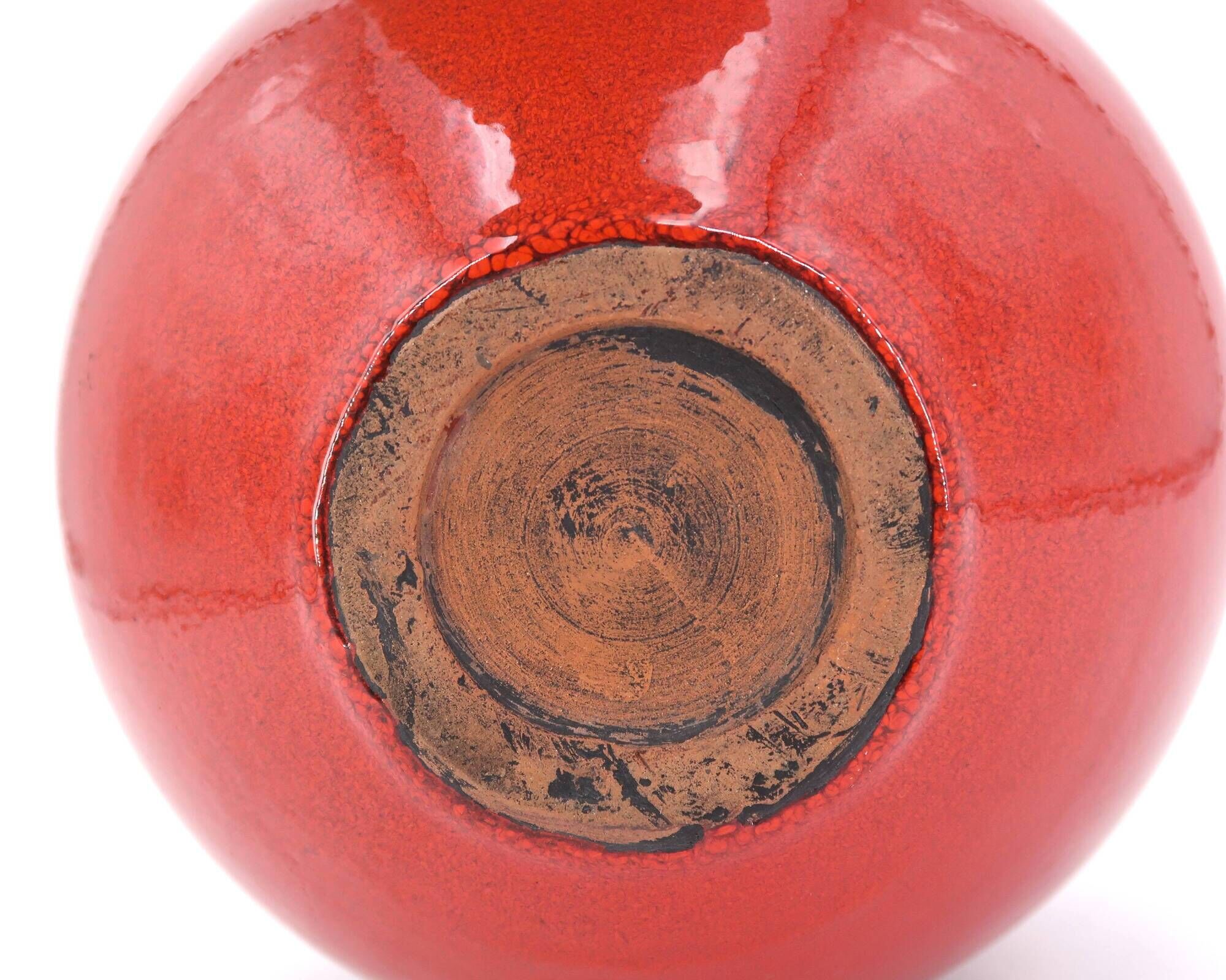 Belgian red ceramic vase, 1960s