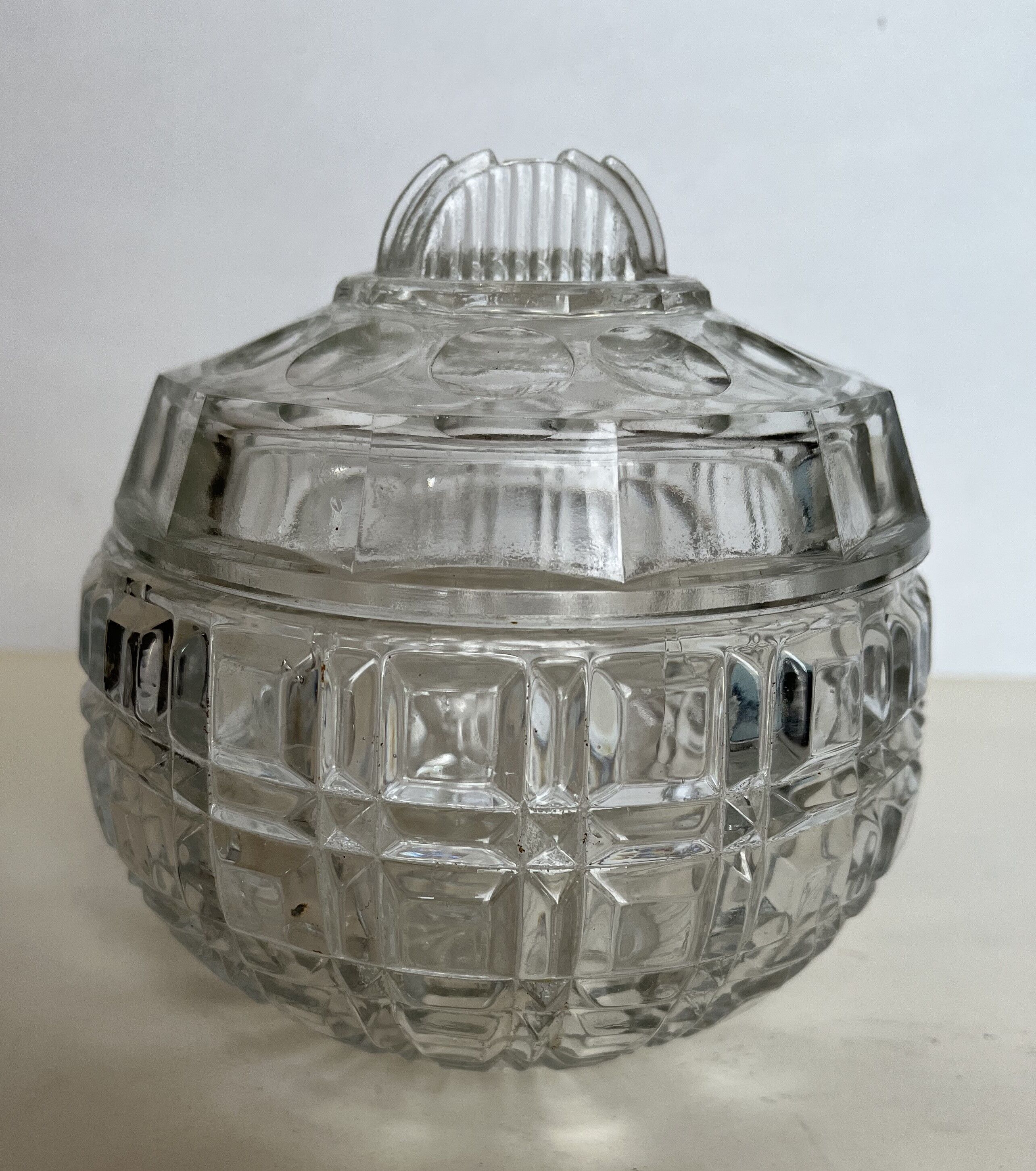 Art deco moulded glass sweetener