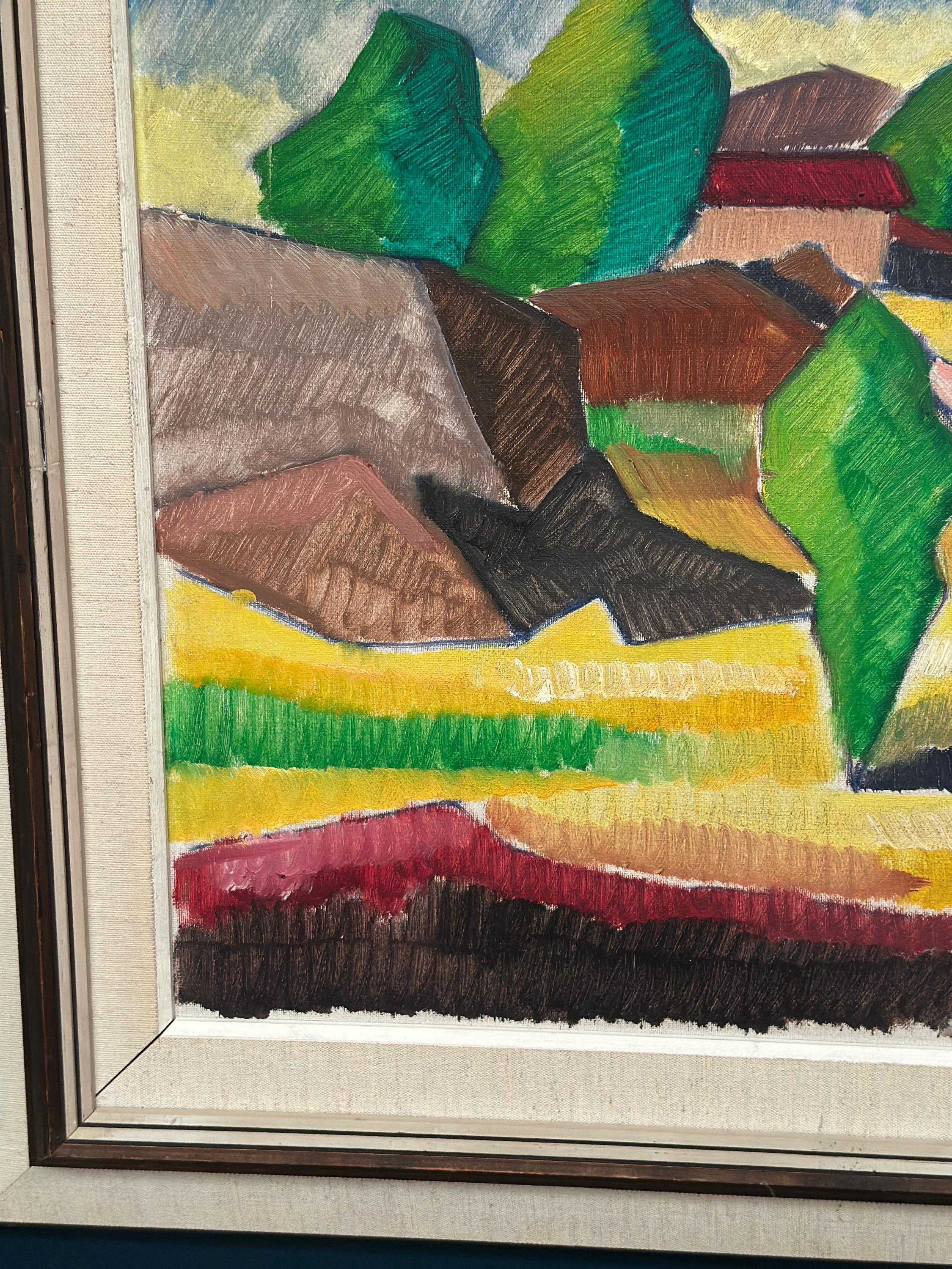 Swedish Mid Century  Oil on Canvas – “Landscape” by Bror Göransson