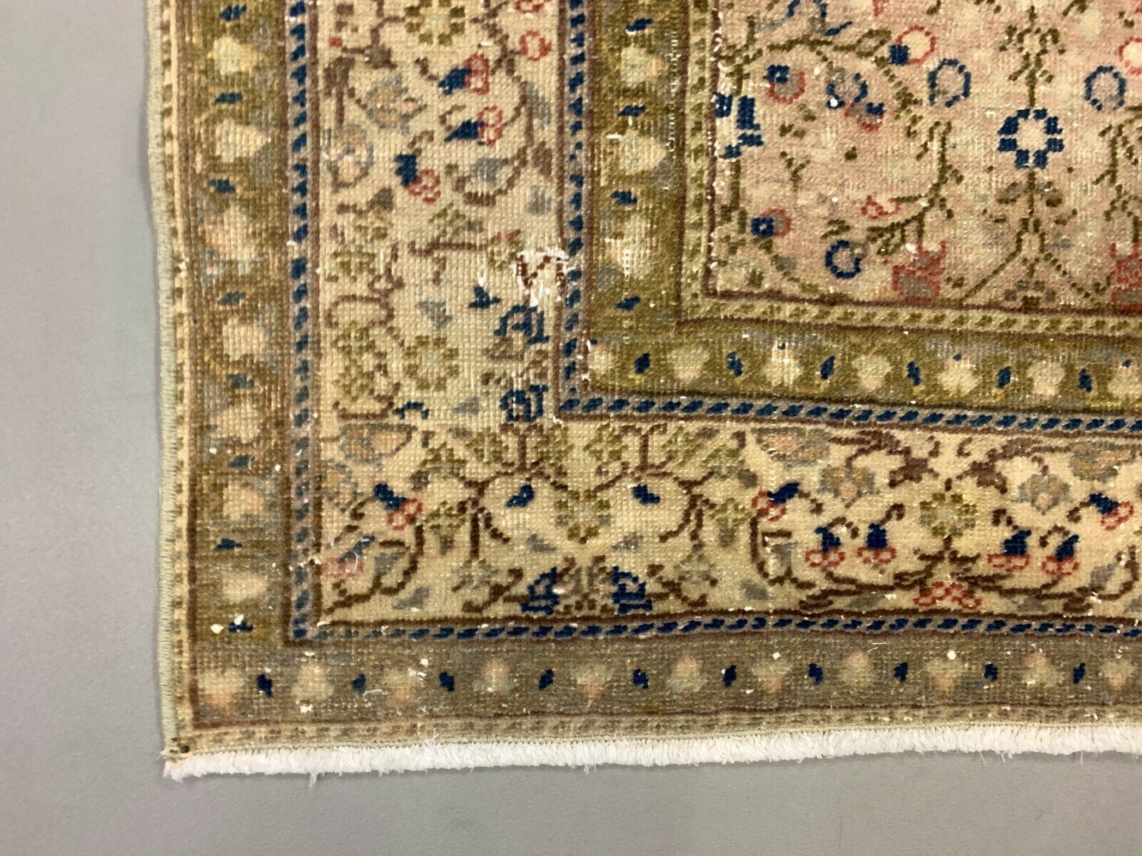 Distressed Turkish Rug 176x116 cm wool Vintage shabby Chic Tribal Brown, Beige