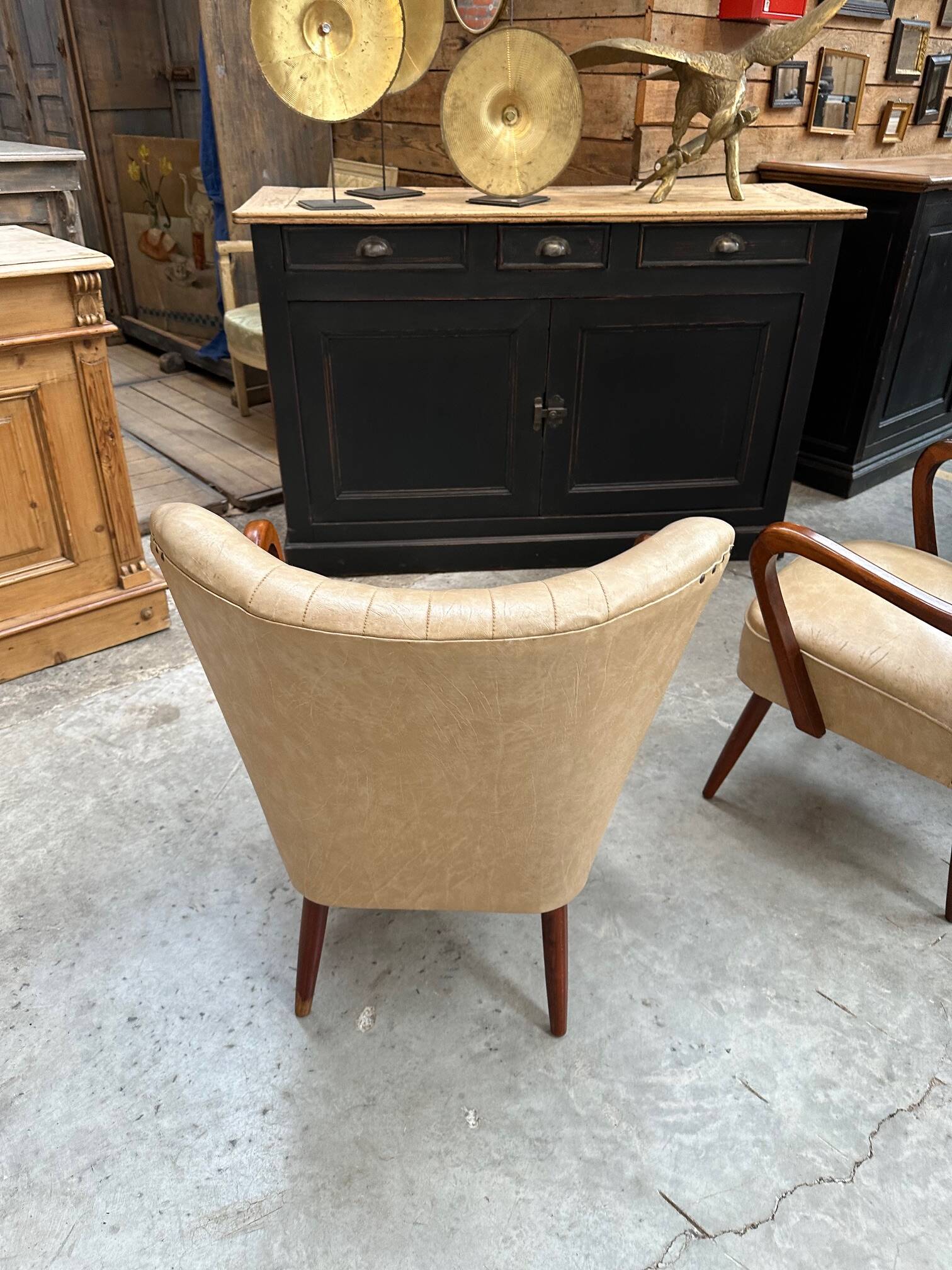 Pair of 60s cocktail armchairs