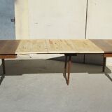 Art Deco square table in solid walnut, 14 people