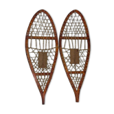 Pair of wooden snowshoes