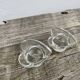 Pair of vintage glass heart candle holders