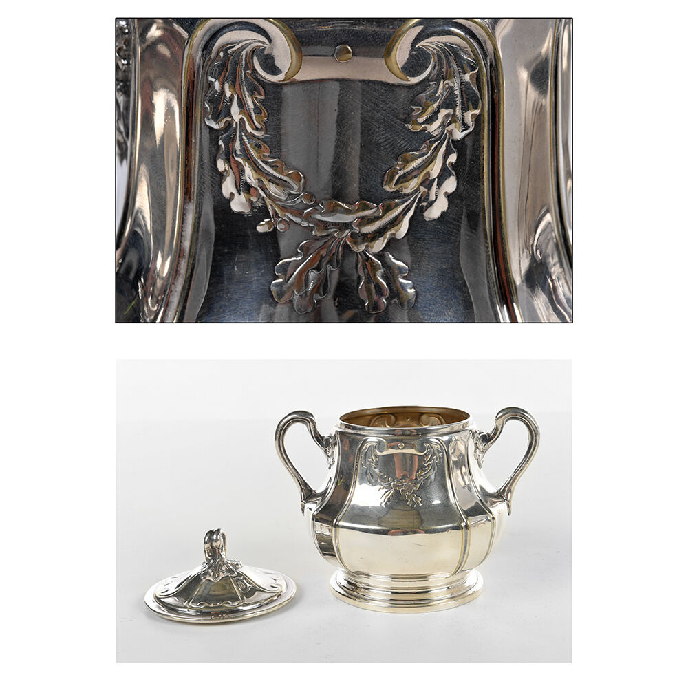 Silver metal tea set
