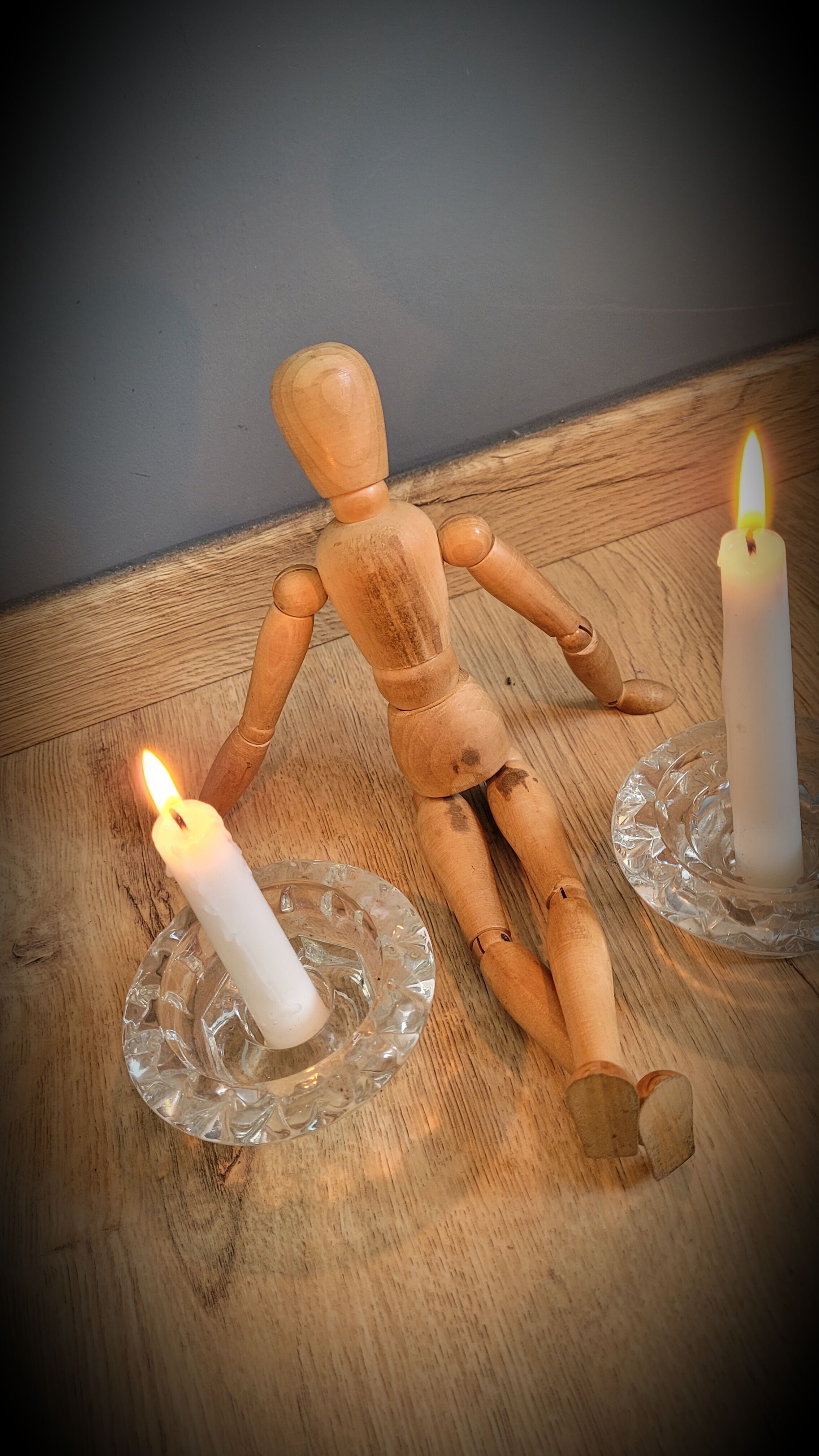 Duo candlesticks glass reims 2