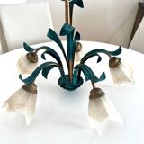 Glass and Metal Chandelier