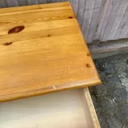4-Drawer Chest in Solid Pine — Scandinavian / Chalet Style 1980