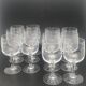 Chiseled crystal wine glasses with flower motif