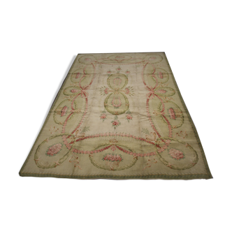 Antique Savonnerie French Carpet 1890 Handwoven Traditional French Antique Rug- 366x274cm