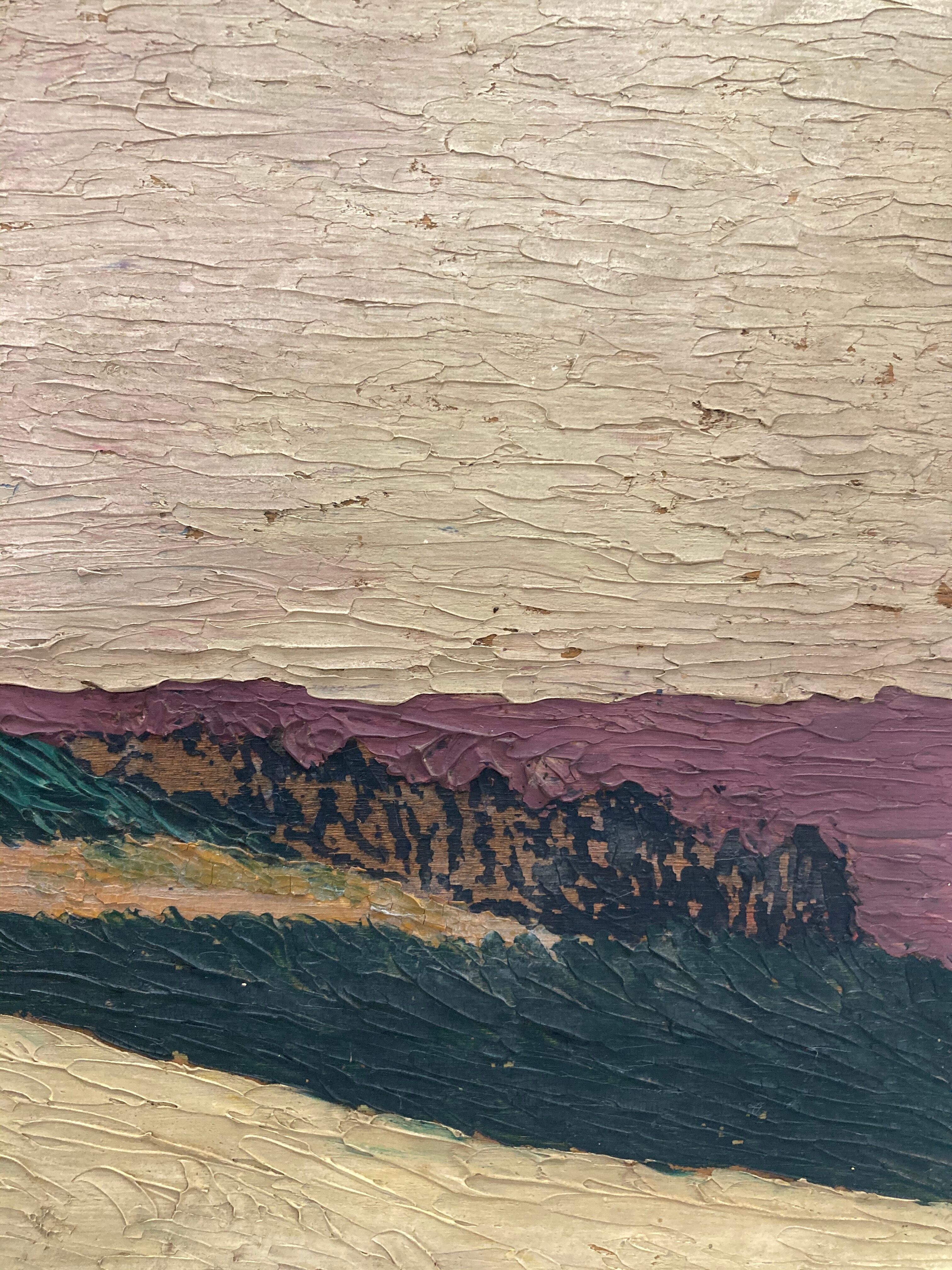 Landscape in vintage oil