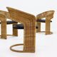 Set de 4 chaises de salle à manger en rotin par Luit van der Helm, Pays-Bas Années 1980