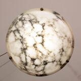 Art Deco White Albaster Chandelier, 1950s