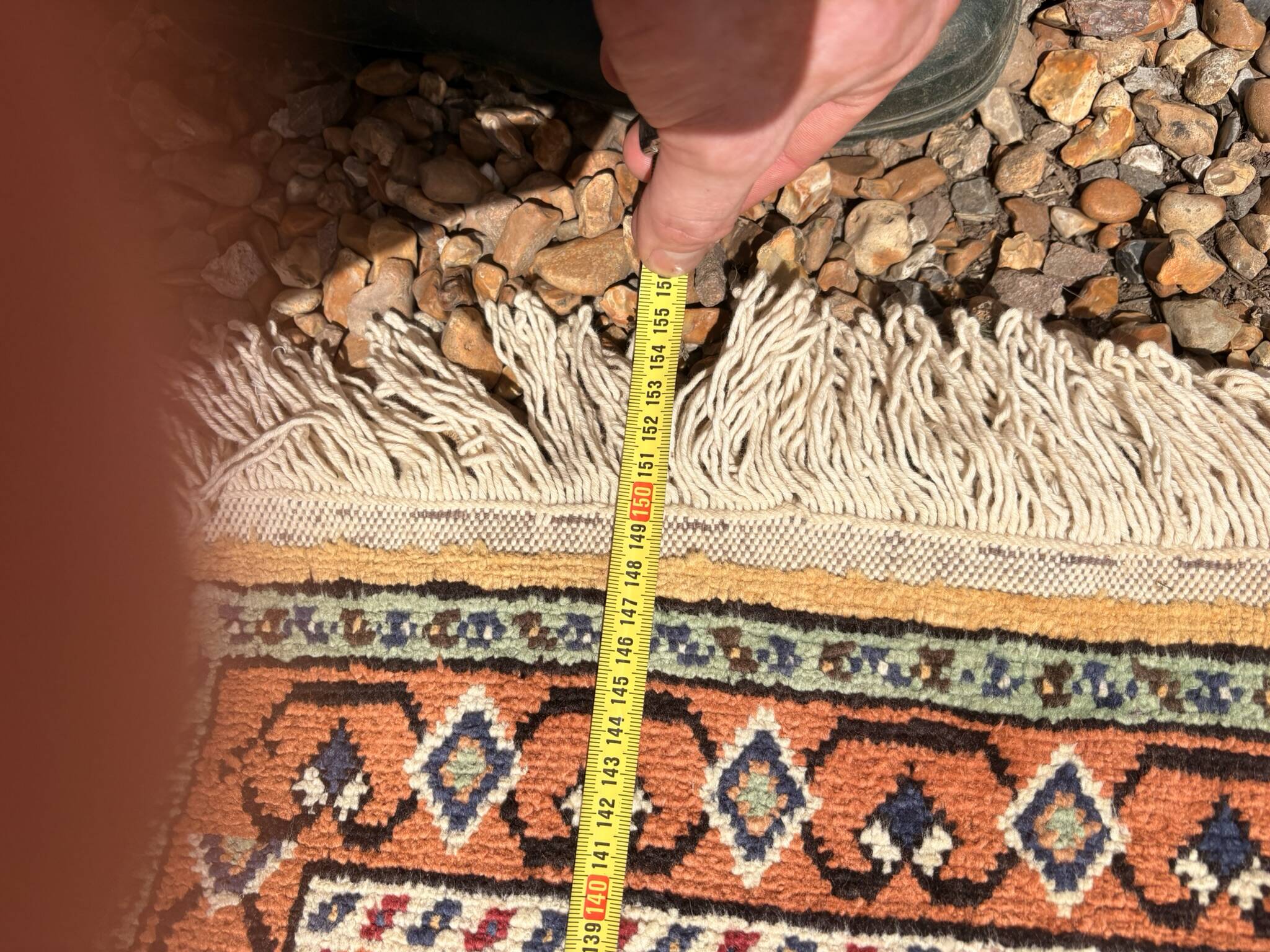 Vintage Oriental Handwoven Wool Caucasian Boho Chic Persian Rug 150x89