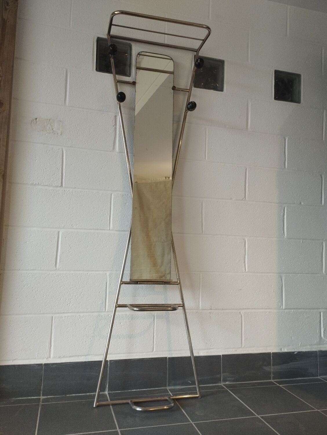 Cloakroom, coat rack, vintage mirror