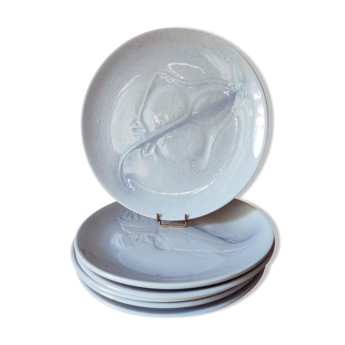 6 Saint Amand earthenware plates with fish