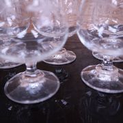 5 verres à porto gravé fleurs vintage