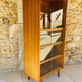 Storage unit/Library with sliding glass doors 1960s