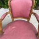 2 armchairs, Louis XV style in pinkish red silk