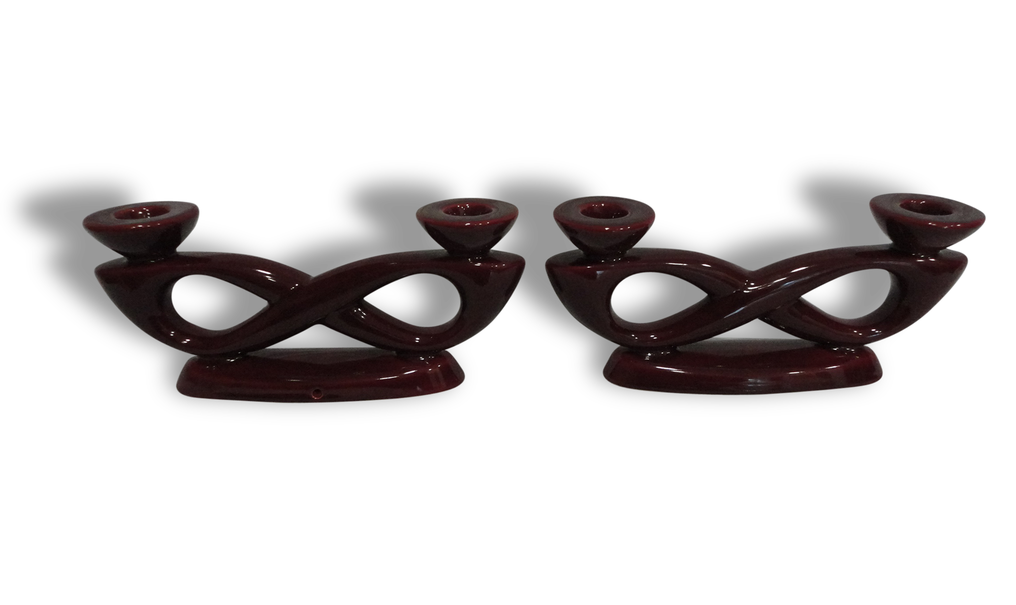 Pair of ceramic candlesticks "vintage"