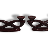 Pair of ceramic candlesticks "vintage"