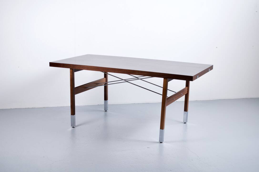 Rosewood dining table robert debiève 1950s huchers minvi