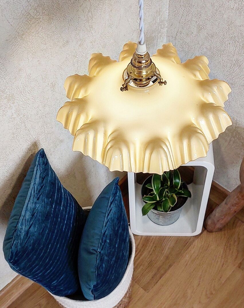 Vintage opaline pendant lamp