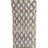 Azilal white Berber rug - 220 x 96 cm.