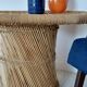 Table basse sculpturale en rotin tressé-vintage années 60/70