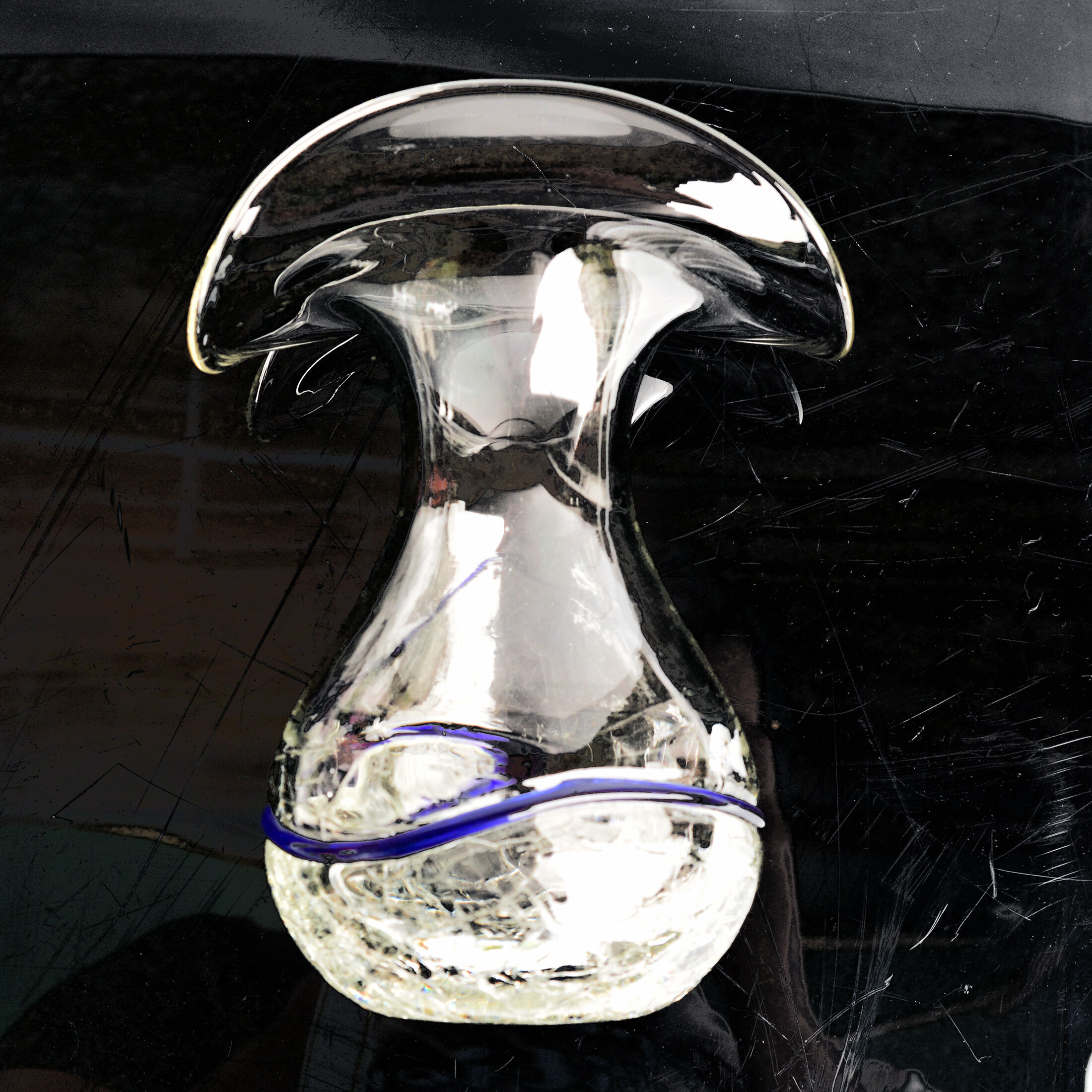 Ice-glass vase, Harrachov Sklo, Czechoslovakia 1970s