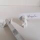 Lot 6 knife holders and 6 porcelain place markers putti angels