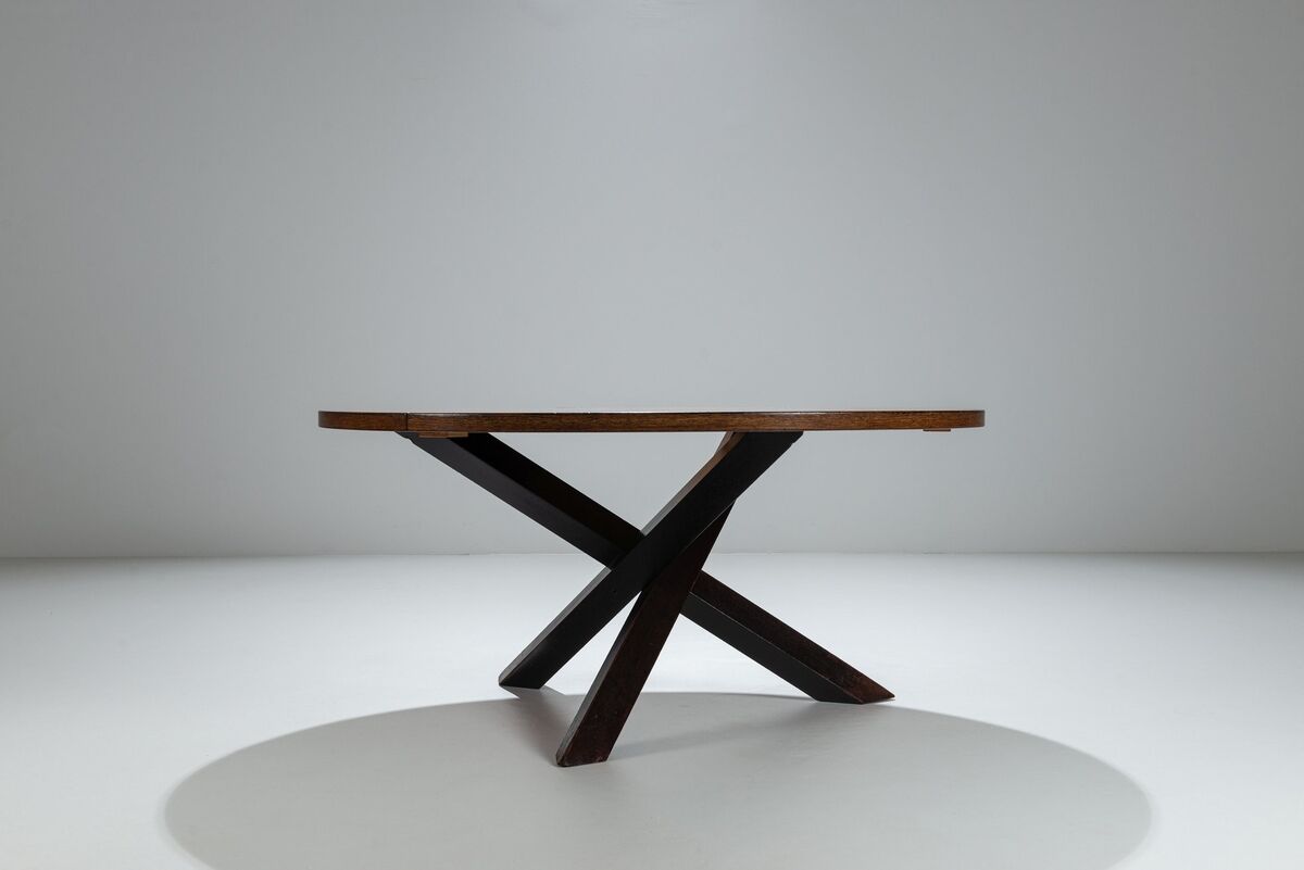 Gerard Geytenbeek tripod dining table in wenge, The Netherlands, 1960