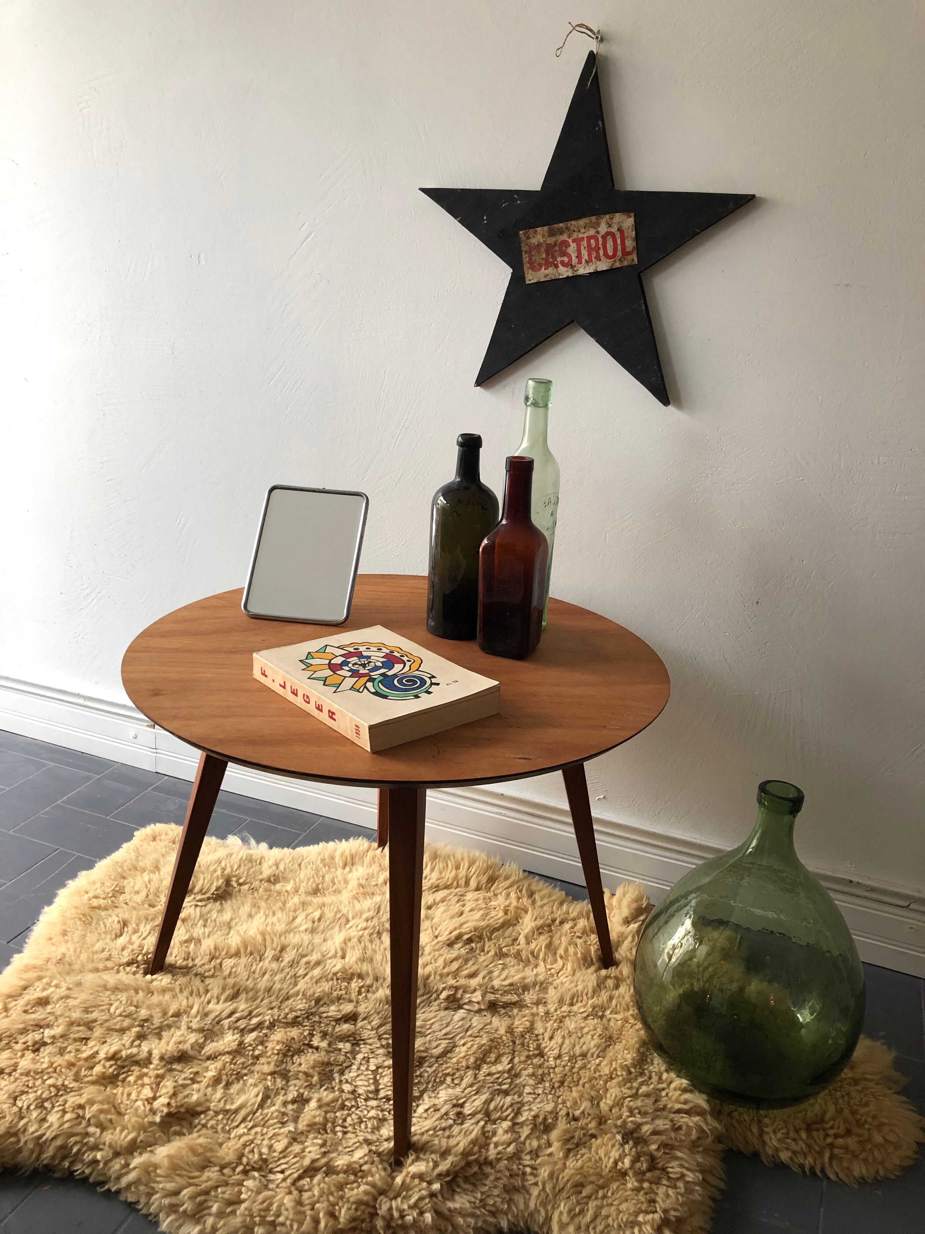 Vintage coffee table compass feet