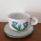 Thistle pattern cup and saucer