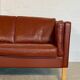 Vintage Danish mid-century Mogens Hansen 3-person cognac leather sofa