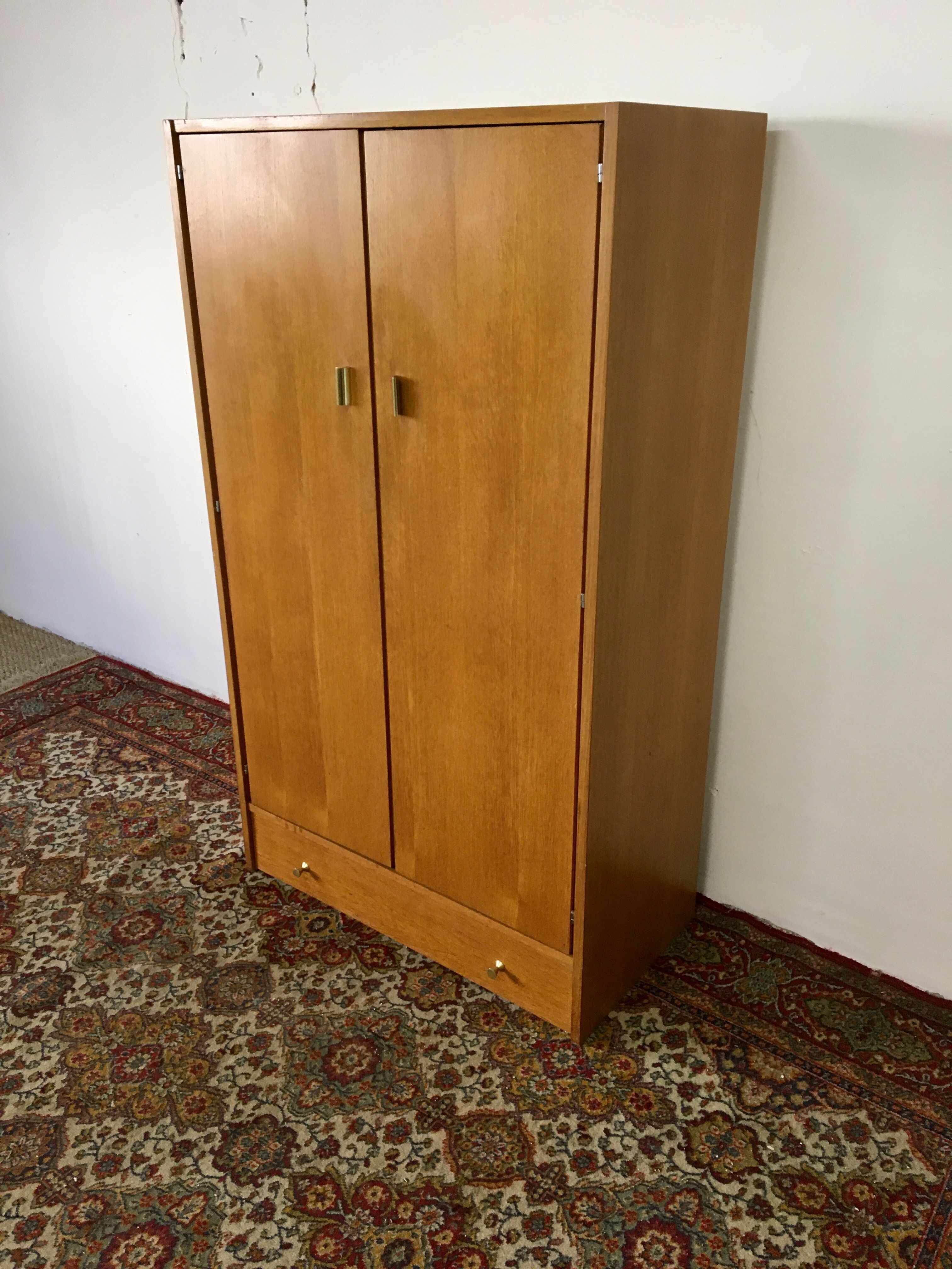 60s blond wooden cabinet