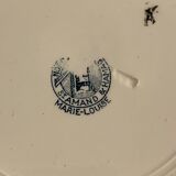 3 marie Louise blue hollow plates made of Saint Amand earthenware