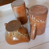 2 mugs + stoneware creamer