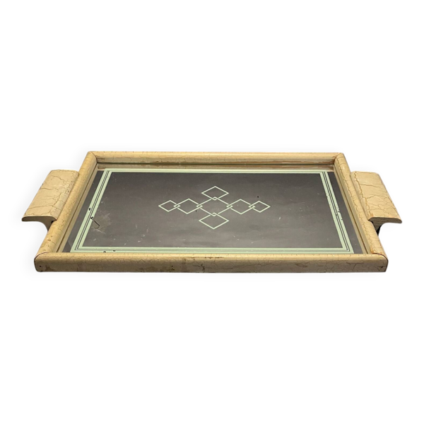 Plateau miroir ancien art déco