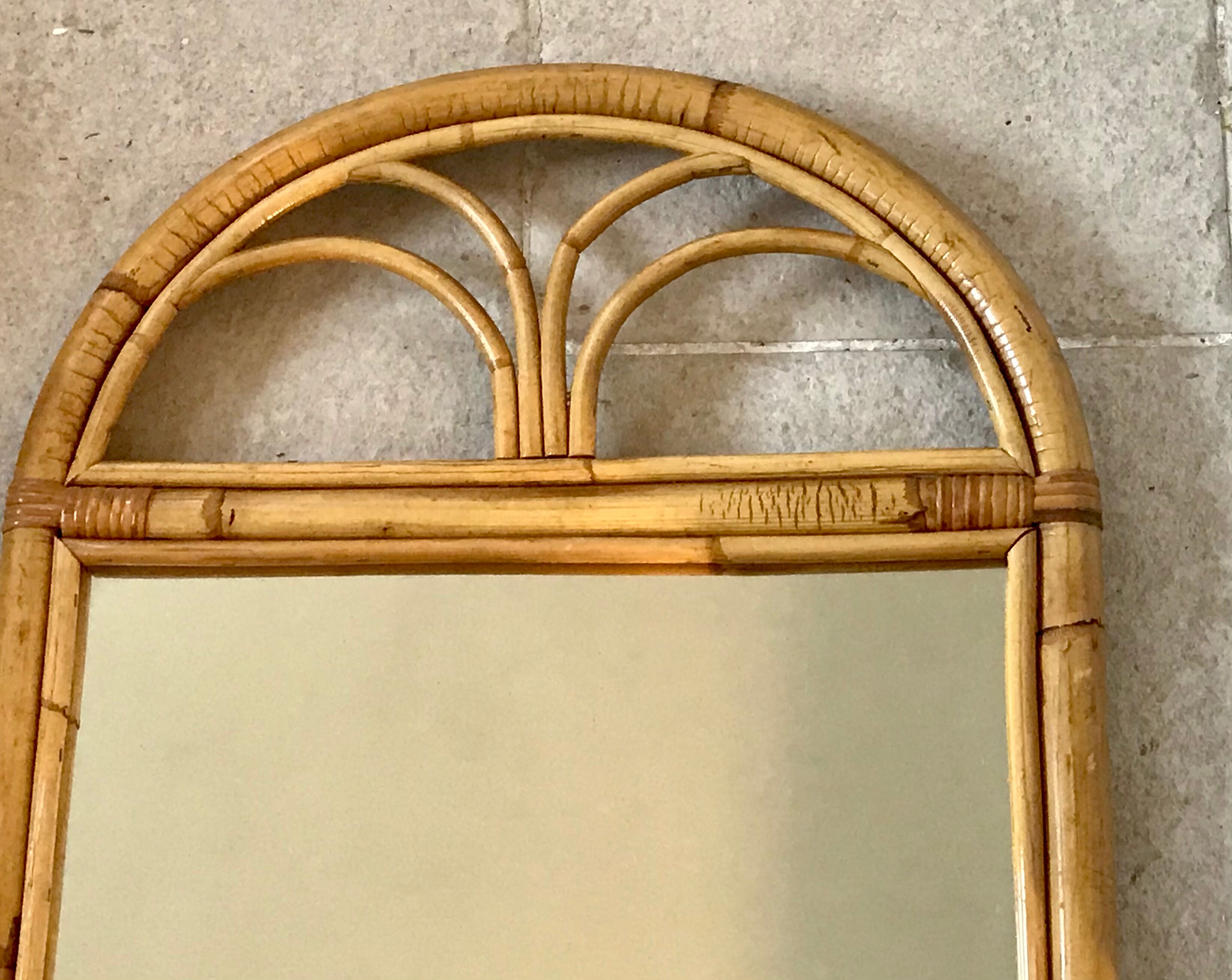 Vintage rattan mirror 82x45cm