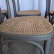 Set of 8 Vintage Gray Bentwood Dining Chair: Thonet Style Cane Seat