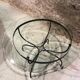 Dining room table base wrought iron and brass, glass top., 1980s