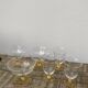 6 antique yellow crystal stemmed glasses and cups