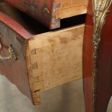 Chinoiserie Bombé Commode in Oak, Marble and Gilded Wood