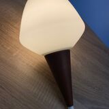 Opal glass and teak suspension