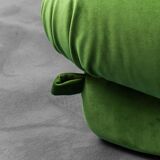 Velvet armchair green nuvolone rino maturie 70s vintage modern