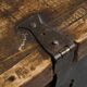Oak and wrought iron mallet, early 18th century.
